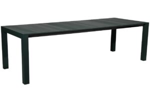 Tmavě zelený hliníkový rozkládací zahradní stůl Mindo 111 263/352 x 100 cm