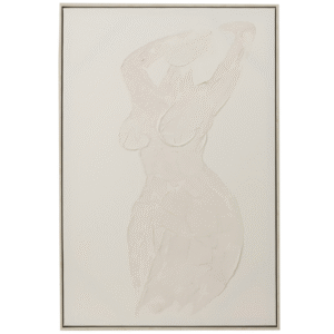 Bílý abstraktní obraz J-line Curvy 90 x 60 cm