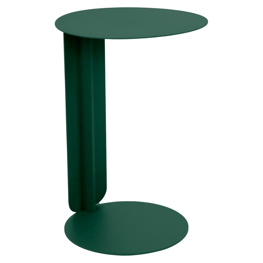 Tmavě zelený kovový zahradní odkládací stolek Fermob Bebop 40 cm