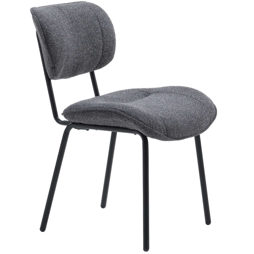 Tmavě šedá bouclé jídelní židle Unique Furniture Buffalo