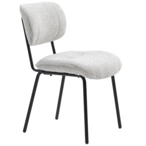 Bílá bouclé jídelní židle Unique Furniture Buffalo
