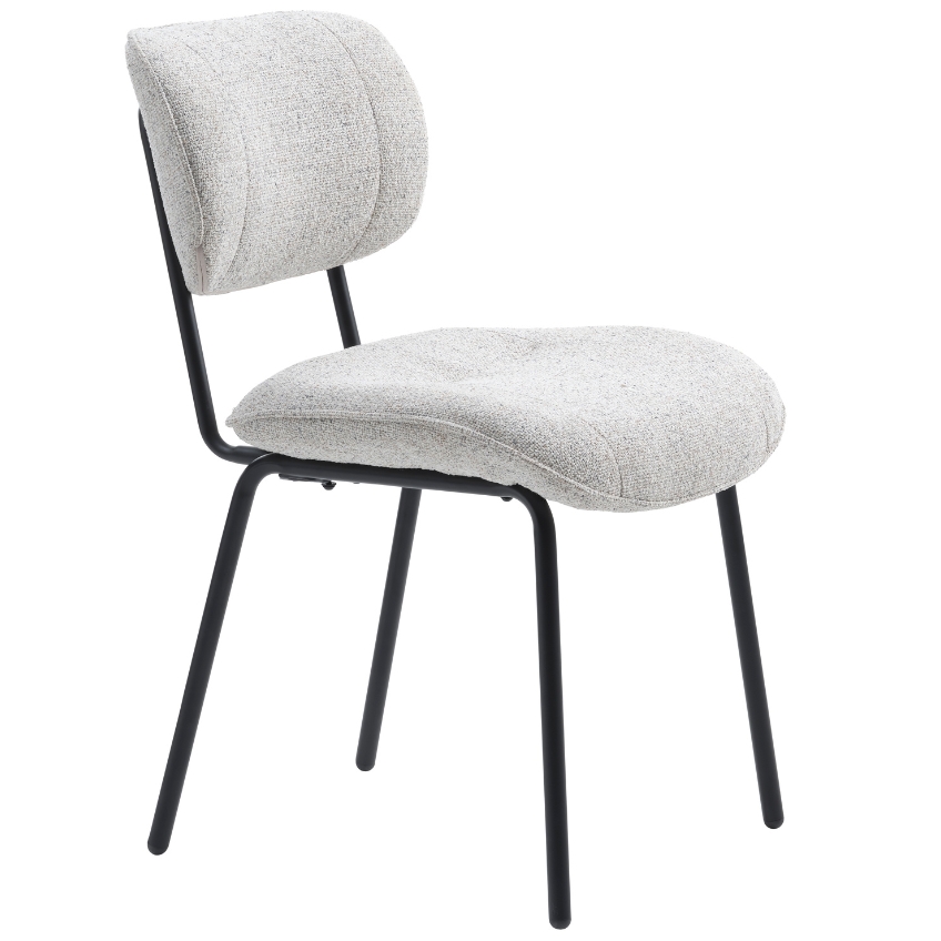 Bílá bouclé jídelní židle Unique Furniture Buffalo