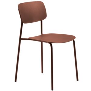 Terakotově červená kovová jídelní židle Unique Furniture Kirkland